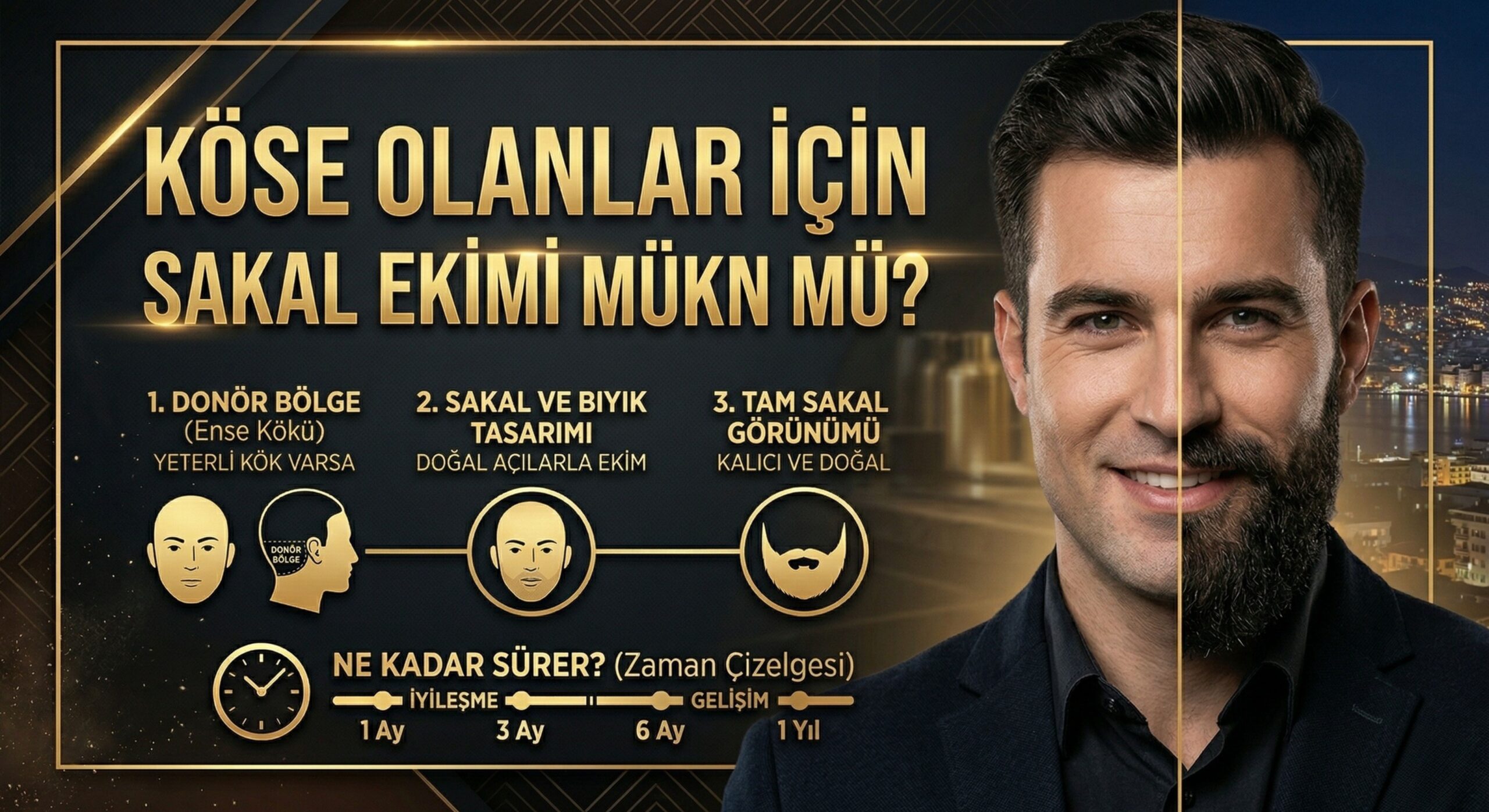 Köse olanlar için sakal ekimi doğal sakal tasarımı - Kuzey Clinic İzmir
