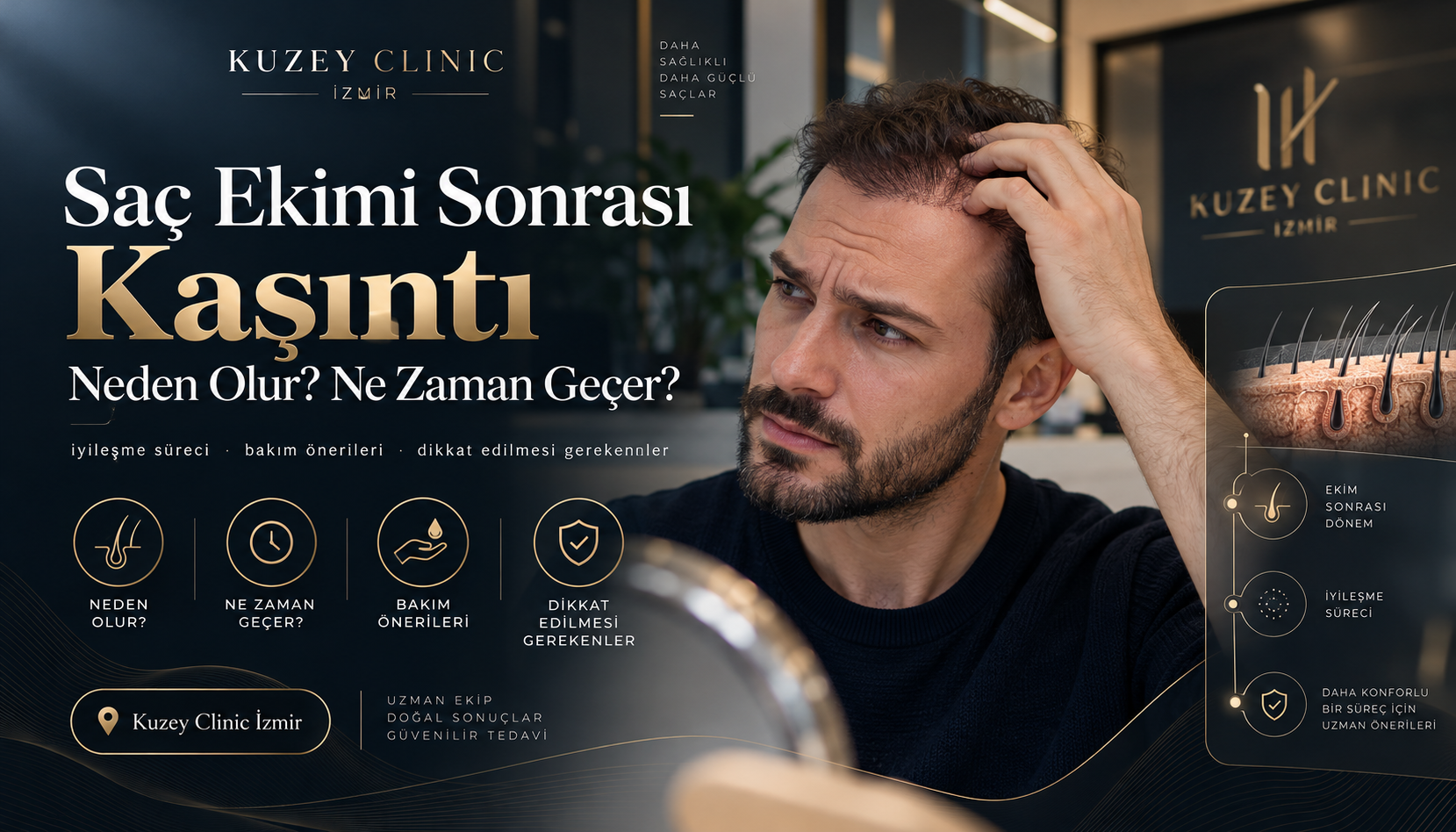 Saç Ekimi Sonrası Kaşıntı Neden Olur, Ne Zaman Geçer? Kuzey Clinic İzmir