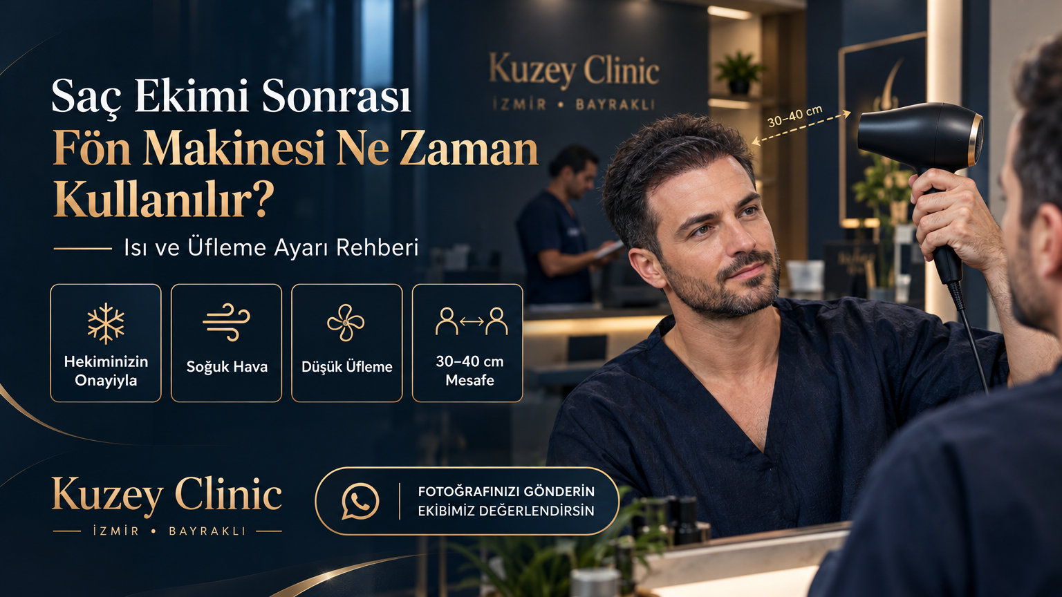 Saç Ekimi Sonrası Saç Kurutma Makinesi Ne Zaman Kullanılır Isı ve Üfleme Ayarı Rehberi   Kuzey Clinic İzmir